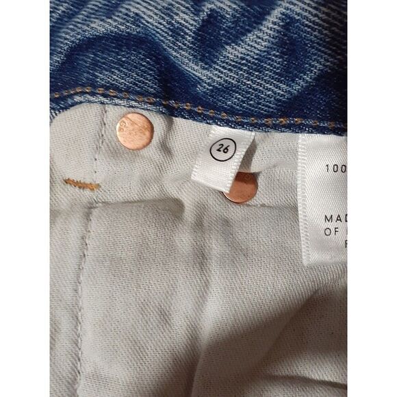 GRLFRND Helena High Rise Cut Off Shorts Button Fly Destroyed 5 Pocket Size 26 - Picture 11 of 13